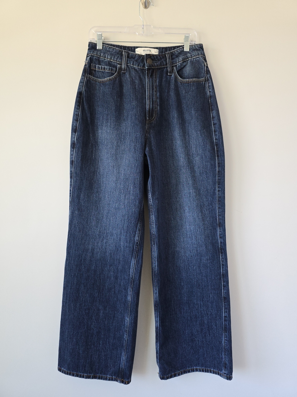 Hollister Curvy Ultra High Rise Baggy Wide Leg Jeans 29 Mid Wash NWOT